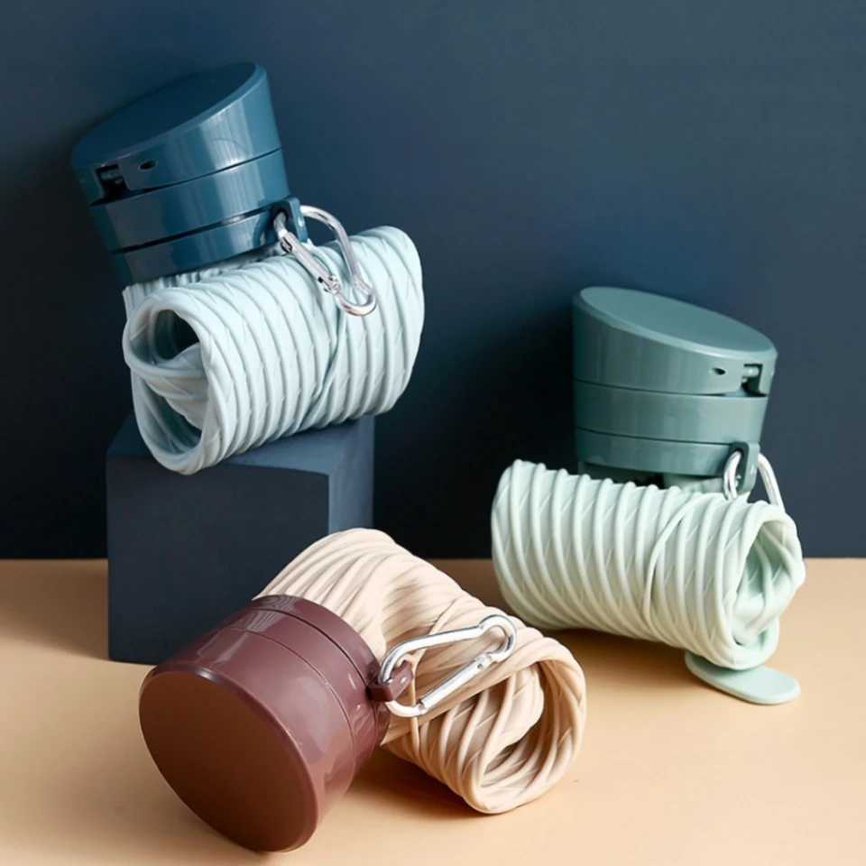 Foldable silicone water bottle foldable portable sports cup Z260202