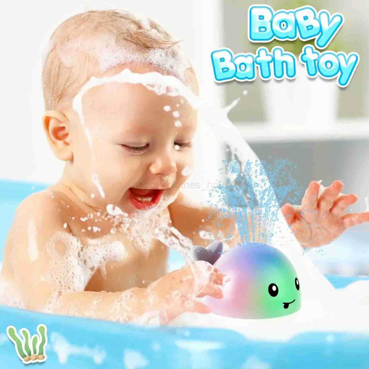 Baby Bath Toys Whale Automatic Bathroom Toy Sprinkler Light Up Bath Toys for Baby 6-18 Months Bathtub Fountain Spray Water ToyXJ241207