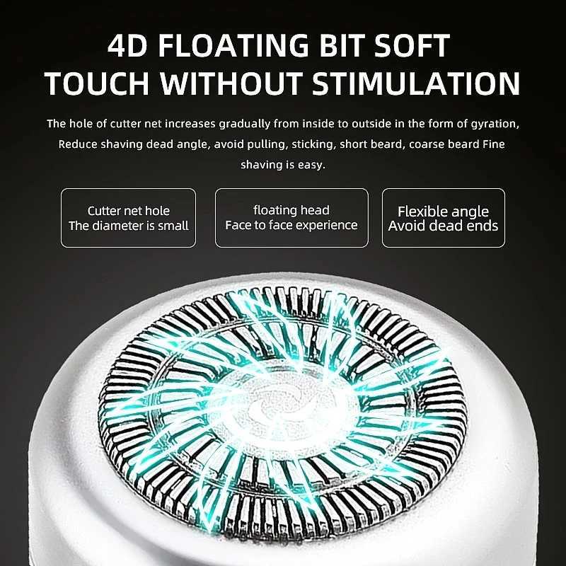 Painless Portable All-sided Facial Hair Trimmer Cutting Machine USB Rechargeable Metal Body Beard Shaver Razor For MenXJ241207