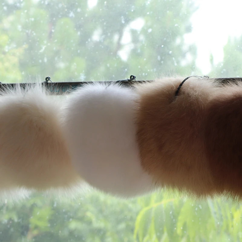 1 Real Fox Fur Soft Plush Earrings Warm Winter Accessories Warm Ear Muffler Childrens Earrings Mens Fashion Earrings 241205