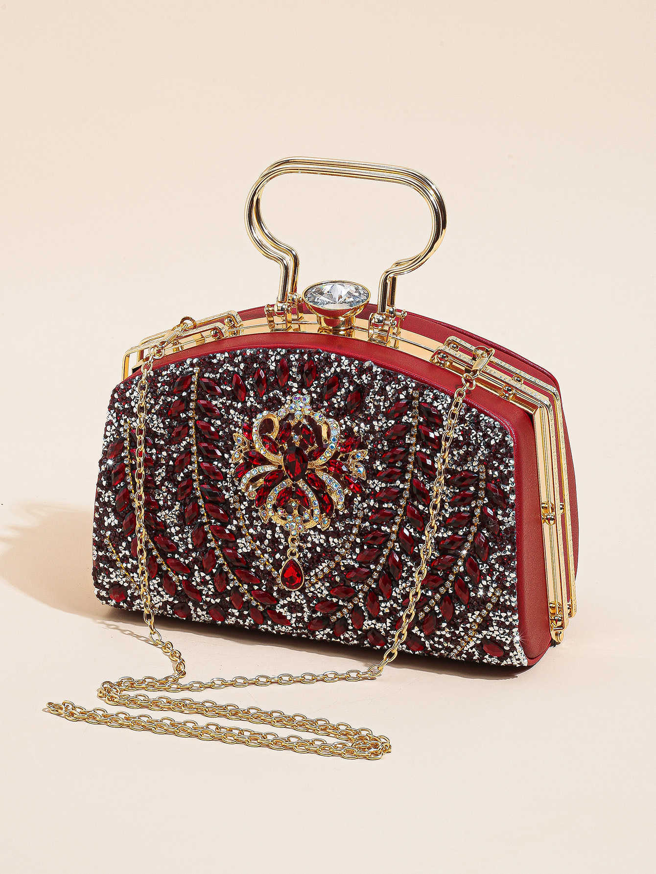 Clutch Bag New Shiny Banquet Bag with High-end Feel Diamond Studded Rhinestone Bag Elegant Wedding Cheongsam Banquet Handbag 240920