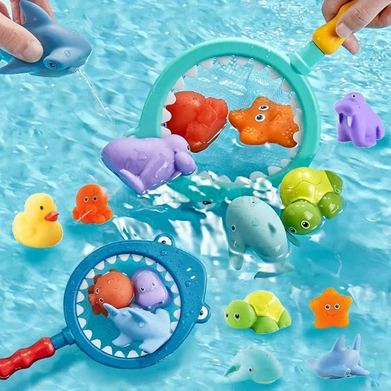 Water Spray Bath Toys Swimming For Summer Play Water Fishing Bath Kids set Baby Toys SummerXJ241207
