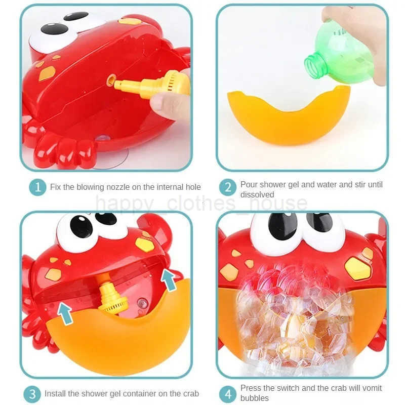 Baby Bath Toys Bubble Machine Crabs Frog Music Kids Bath Toy Bathtub Soap Automatic Bubble Maker Baby Bathroom Toy for ChildrenXJ241785