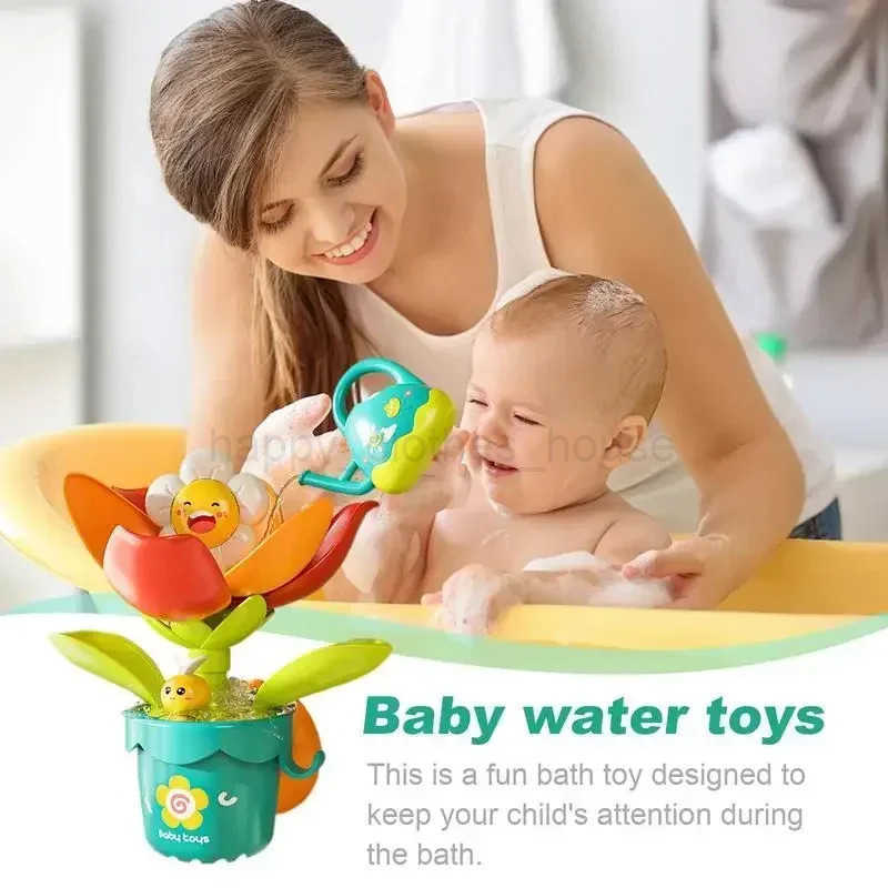 Baby Toys Funny Water Game Bath Toy Sunflower Bathroom Shower Spray Water Bathroom Bathtub Toy Fun Water Spray Sprinkler for KidXJ241207