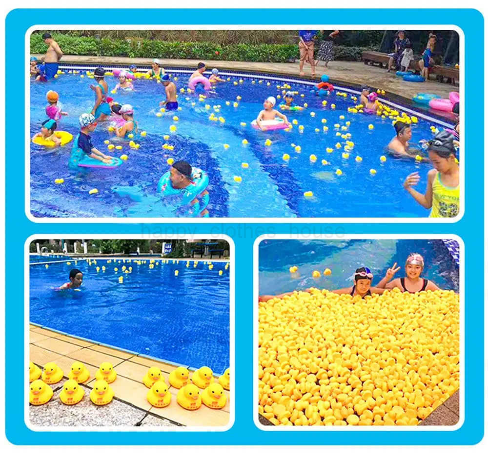 Yellow Rubber Ducks Preschool Bath Toys Bathtub Floating Squeaky Duckies Gift for Baby Shower Infants Kids Toddler ParXJ241207