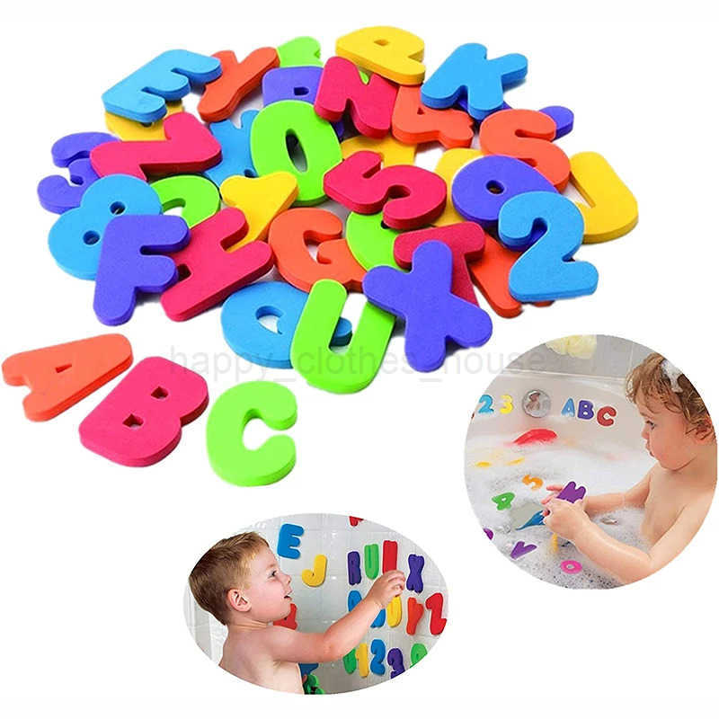 Bathtub Bathroom Toys Animals Alphanumeric Letter Puzzle BathToys EVA Education Learning Foam Fish Water Bathing buble Float ToyXJ241207