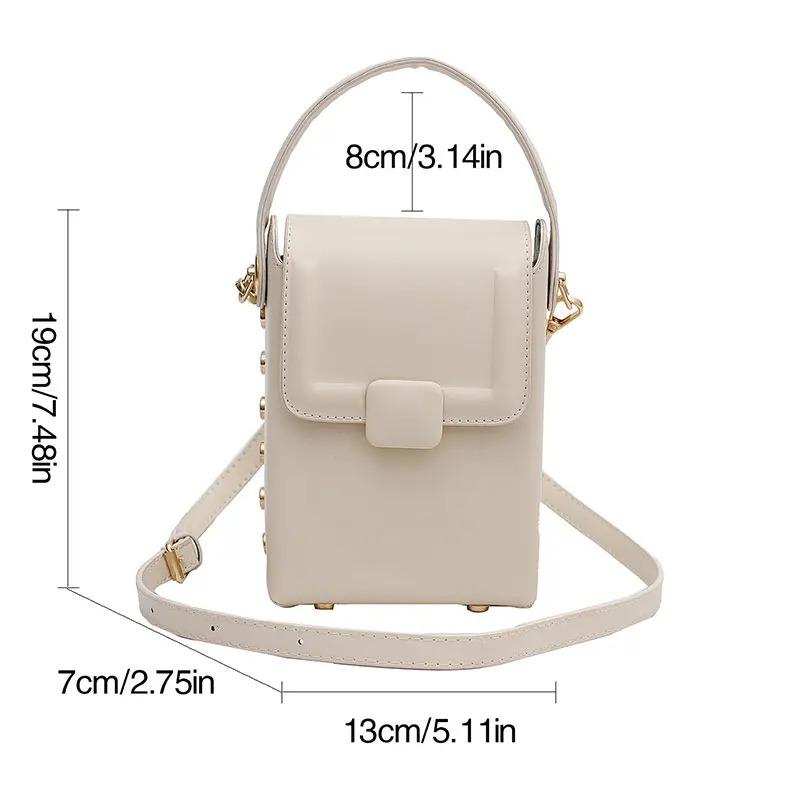 Womens bag ed handbag fashion bag mobile phone bag cross body bag casual womens flip shoulder bag womens PU leather 241205