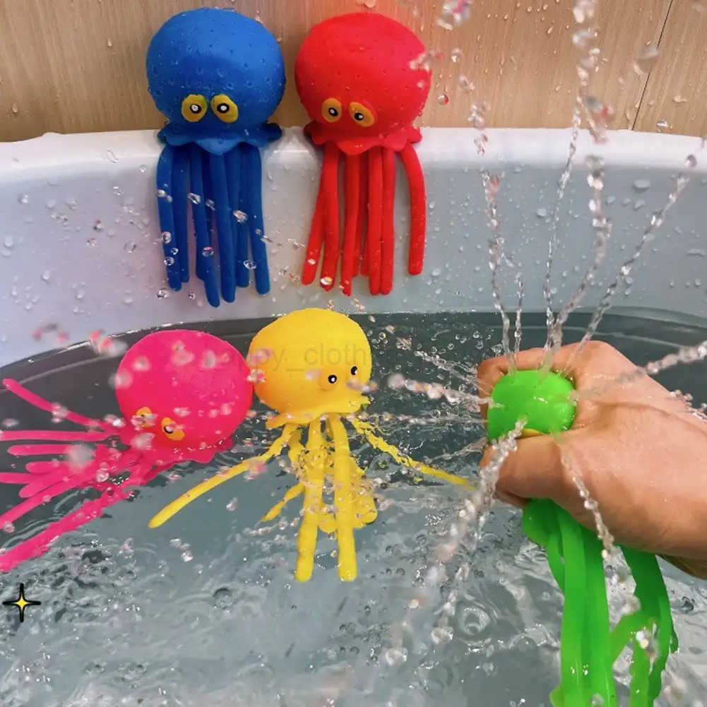 Baby Bath Toys Sponge Water Absorbing Octopus Squeezing Stress Relief Toys Summer Swimming Play Water Bath Toy for ChildrenXJ241726