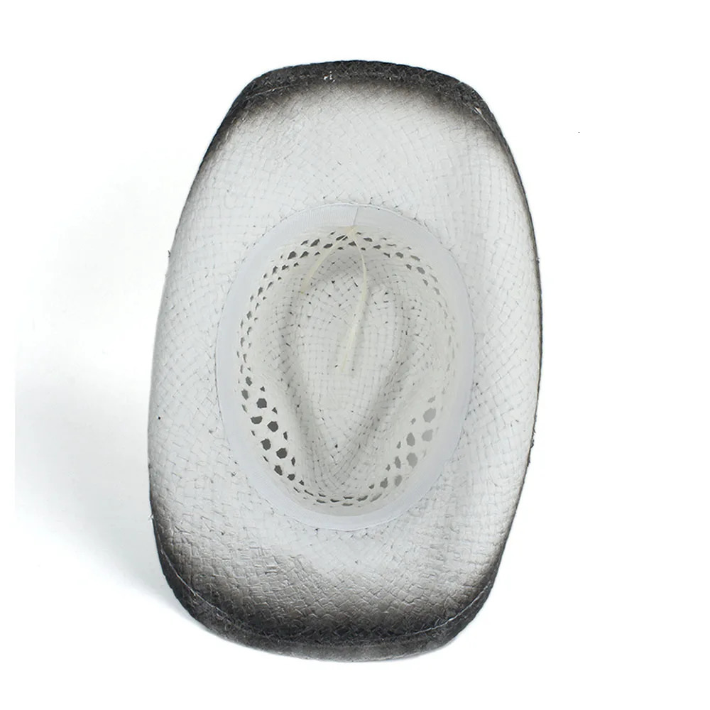 Vintage hand woven straw hat for women hollow western cowboy hat for women dad Sombrero Hombre cowboy girl jazz sun hat size 56-58CM 241206