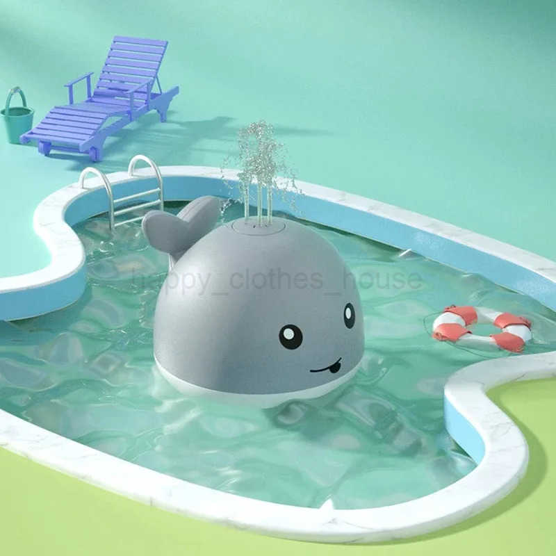 Baby Bath Toys Automatic Induction Simulation Whale Shaped Led Light Sensing Bath Water Spray Whale Toy Childrens Water ToyXJ241207