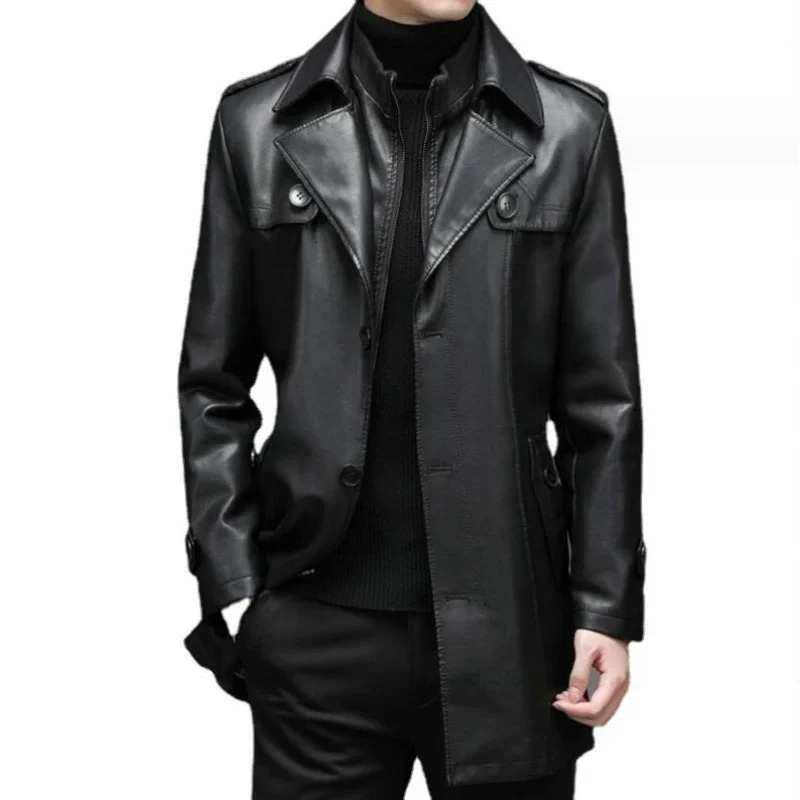 2023 Autumn And Winter Genuine Leather Coat Men Clothing Thick Warm Sheepskin Jacket Casual Large Size Mens Trench 241202