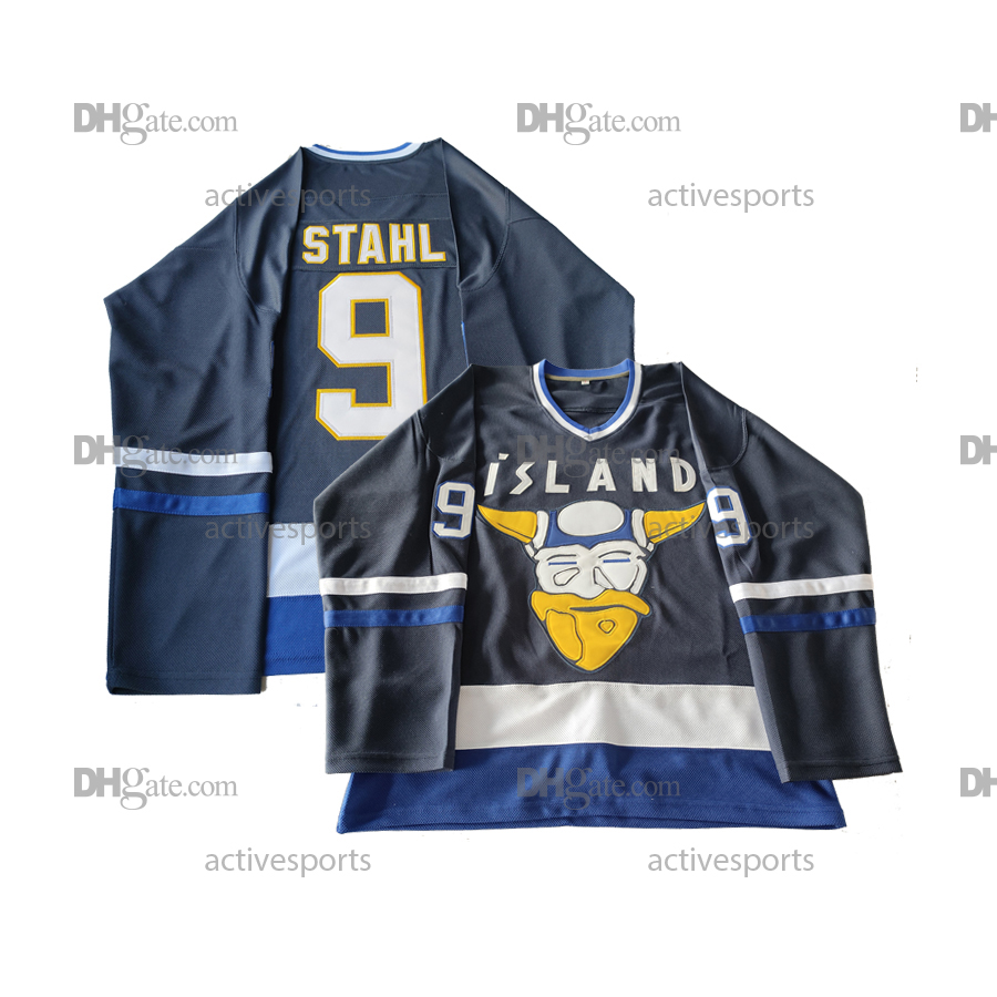 IN STOCK Mens Gunnar Stahl #9 Team Iceland Mighty Ducks Hockey Jersey Double Stitched Name Number