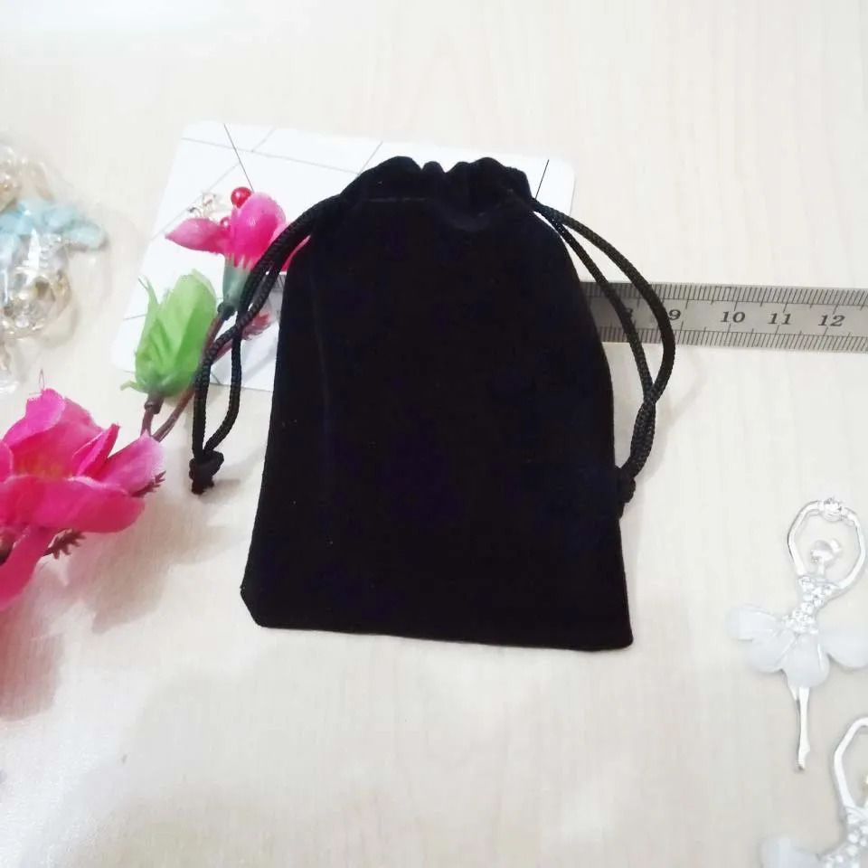 100 pieces/batch 5x7 7x9 9x12cm velvet small jewelry bag drawstring gift packaging bag wedding party packaging bag 241206