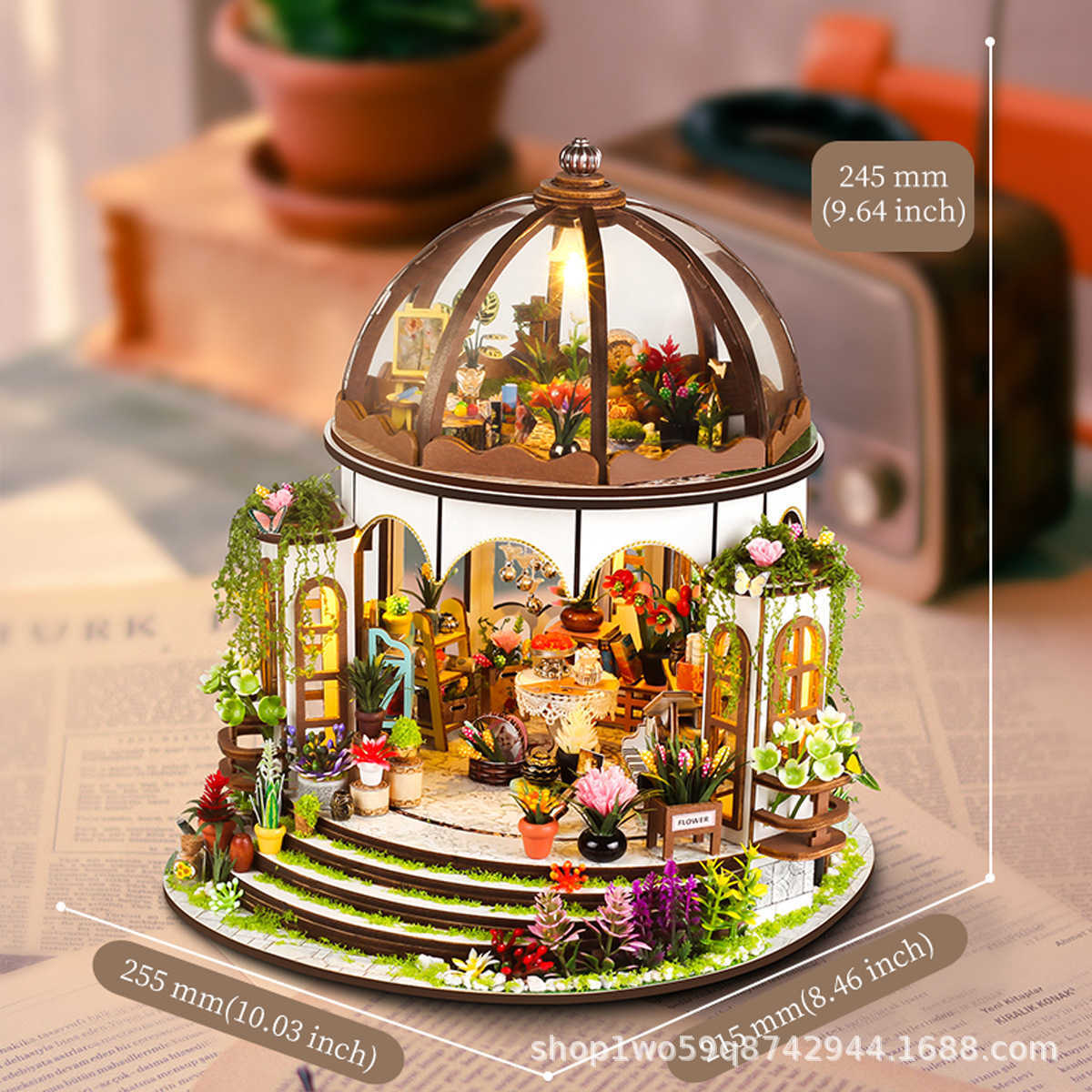 New Diy House Diy Cabin Hanging Garden Building Model Miniature Hand-assembled Creative Wooden Doll House For Christmas Y241207