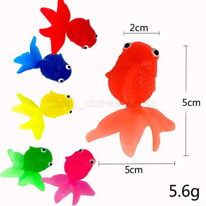7pcs/set Kids Soft Rubber Gold Fish Baby Bath Toys for Children Simulation Mini Goldfish Water Toddler Fun Swimming Beach GiftsXJ241207
