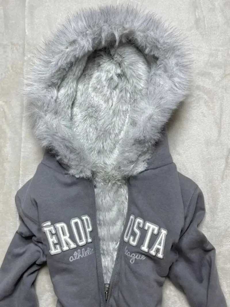 Vintage Strt Winter Coat Gothic Harajuku Trend Grey Thick Zipper Hoodie Womens Y2k Sportswear Slim Design Warm Jacket X241207