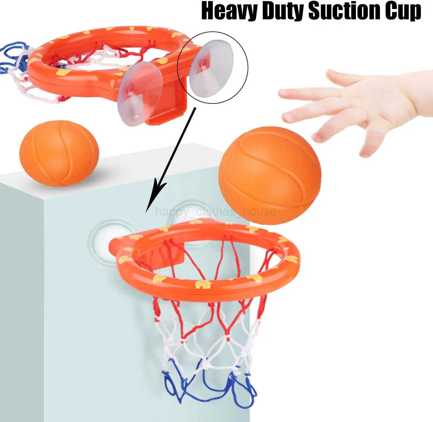 4pcs Bathroom Shooting Game Toy Bathtub Basketball Hoop Set Fun Kids Bath Toys with 3 Balls Gift for Toddler Kids Children BabyXJ241207