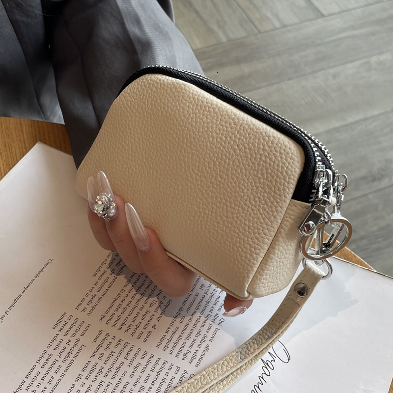 2025S Designer Portable Large Capacity Double Leather Zero Wallet Minimalist Exquisite Women Bag Zipper Handbag