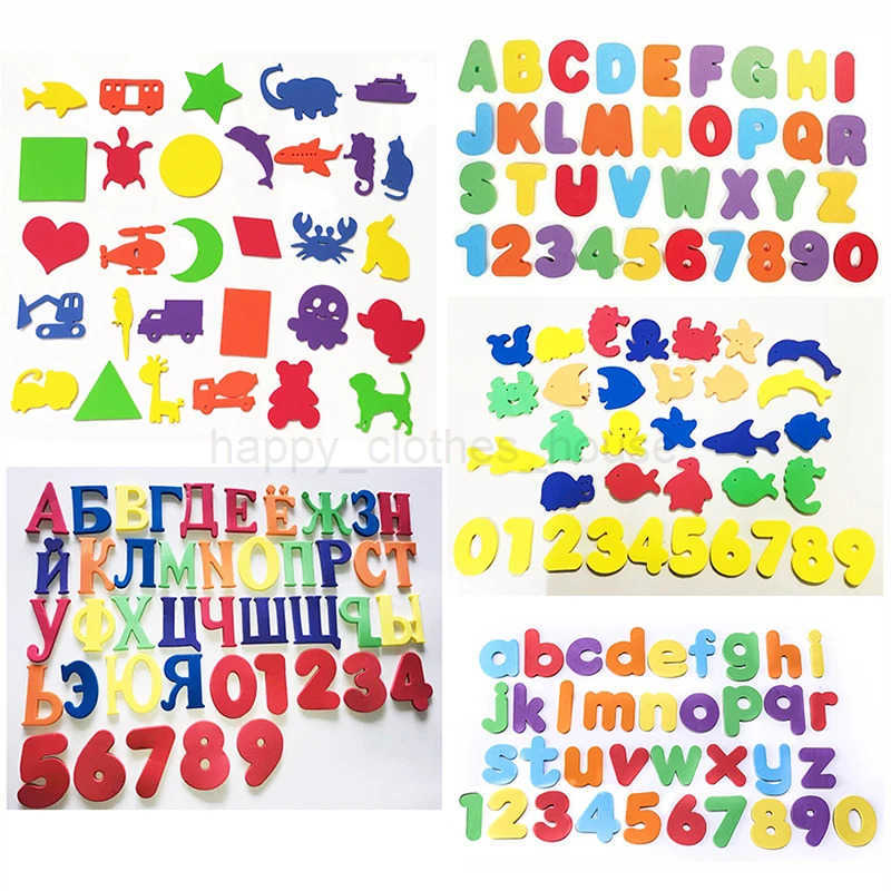 Bathtub Bathroom Toys Animals Alphanumeric Letter Puzzle BathToys EVA Education Learning Foam Fish Water Bathing buble Float ToyXJ241207
