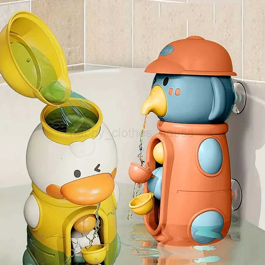 New Cute Duck/Elephant Baby Shower Bath Toys Children Water Play Spinner with Suction Cup Waterwheel Games for Kid BathroomXJ241207