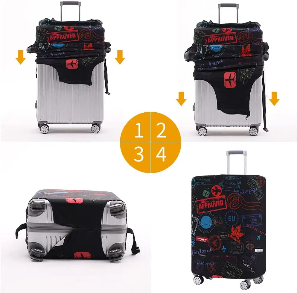 Thick luggage compartment lid elastic washable luggage protection cover suitable for 18-32 inch travel trolley accessories 241205
