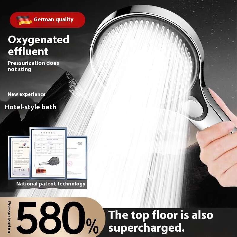 German pressurized household bathroom showerhead, faucet with high pressure and water output, shower showerhead