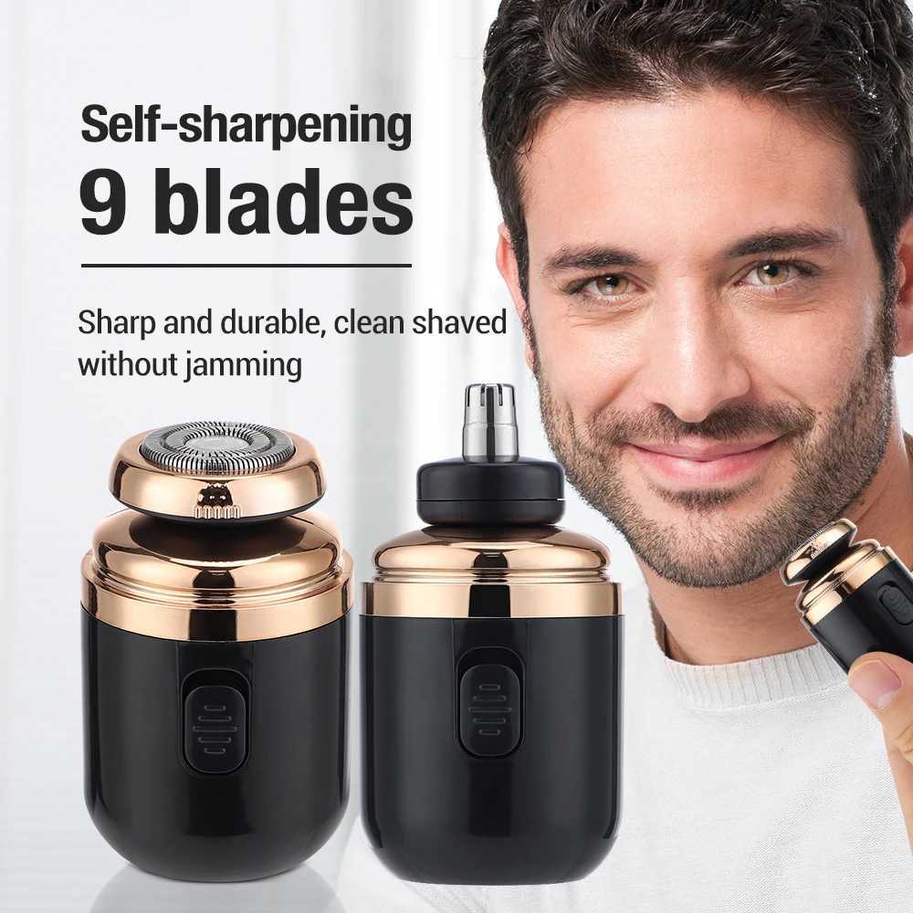 Rechargeable Mini Electric Shaver Portable Capsule Nose Hair Trimmer Electric Beard Scraper Knife For Mens Travel RazorXJ241207