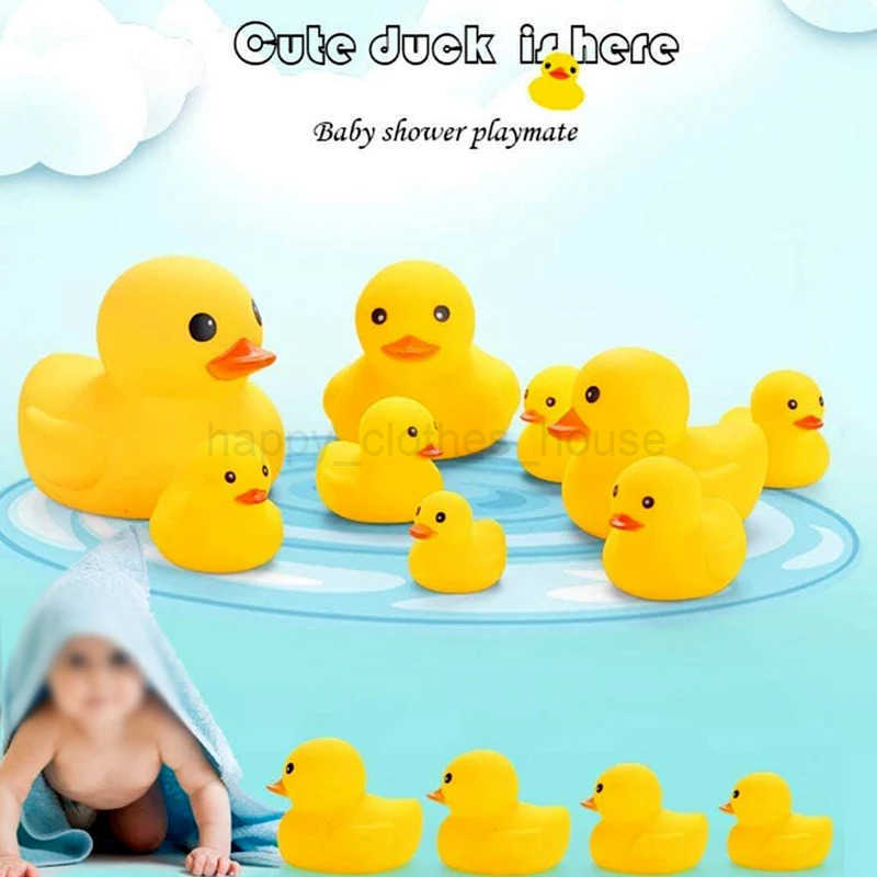 Bath Duck Toys 5 Pcs Rubber Duck Family Squeak Float Ducks Baby Shower Toy for Toddlers Boys GirlsXJ241207