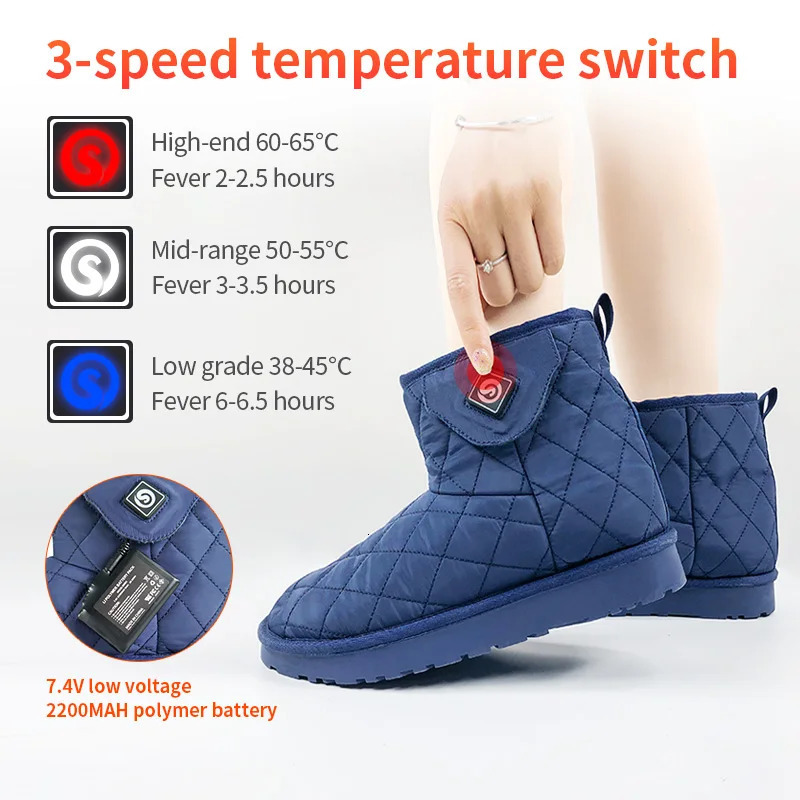 Savior Winter Rechargeable Battery Shoes Mens Skating Sneakers Womens Indoor Cotton Boots Fashion 241206