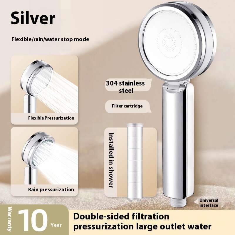 Double sided household bathroom water heater, pressurized shower showerhead, showerhead set