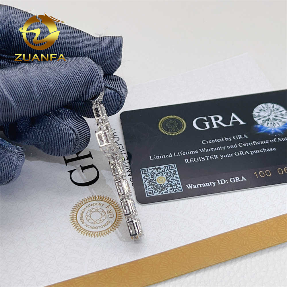 Luxury Real 10K White Gold Men Jewelry VVS Moissanite Iced Out Tennis Chain Hiphop Pendant Custom Hip Hop Pendant