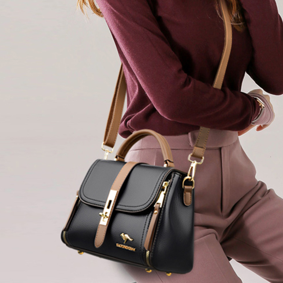 Flip Up Double-layer Women's Wallet And Handbag Cross-border Designer High-quality Leather Fashionable Crossbody Bag