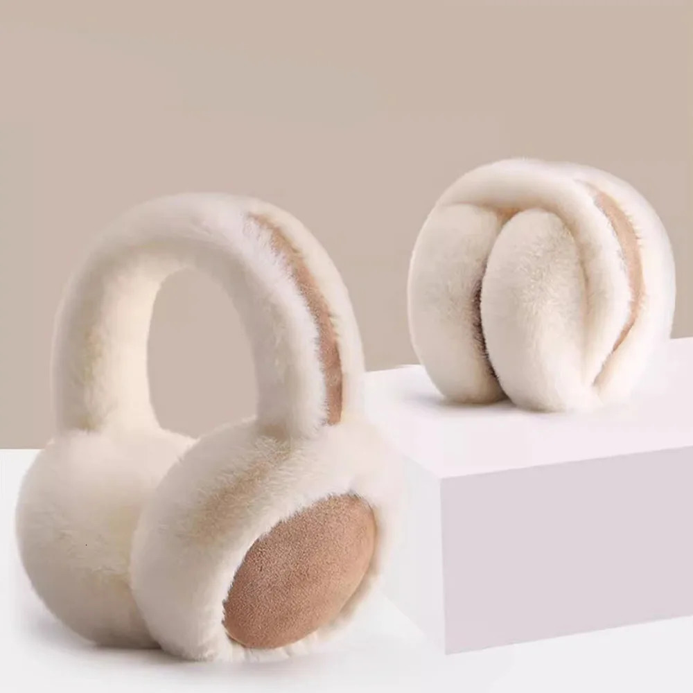 Winter warm earmuffs cute warm brown velvet plush earmuffs for women Meila foldable soft thick earmuffs for winter wear 241205