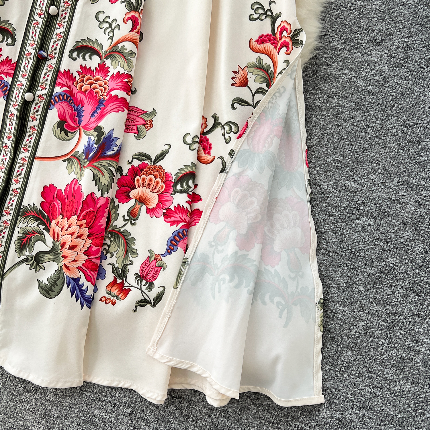 Casual Dresses 2025 Spring Vintage Flower Maxi Dress Women's Lantern Sleeve Stand Single-Breasted A-Line Floral Printed Belt Long Robe Vestidos