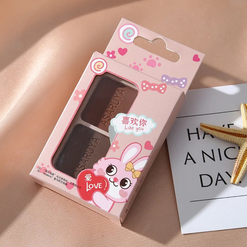 2 Colors In 1 Eyebrow Powder Professional Natural Makeup Palette Eyebrow with Eye Brush Enhancers Eye Brows Nose Shadow Powder 241206