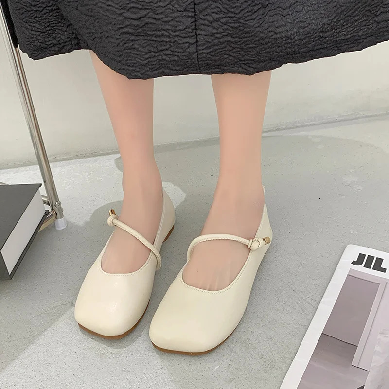 Womens casual flat bottomed boat shoes ballet dancer round toe autumn womens comfortable soft and shallow 241206