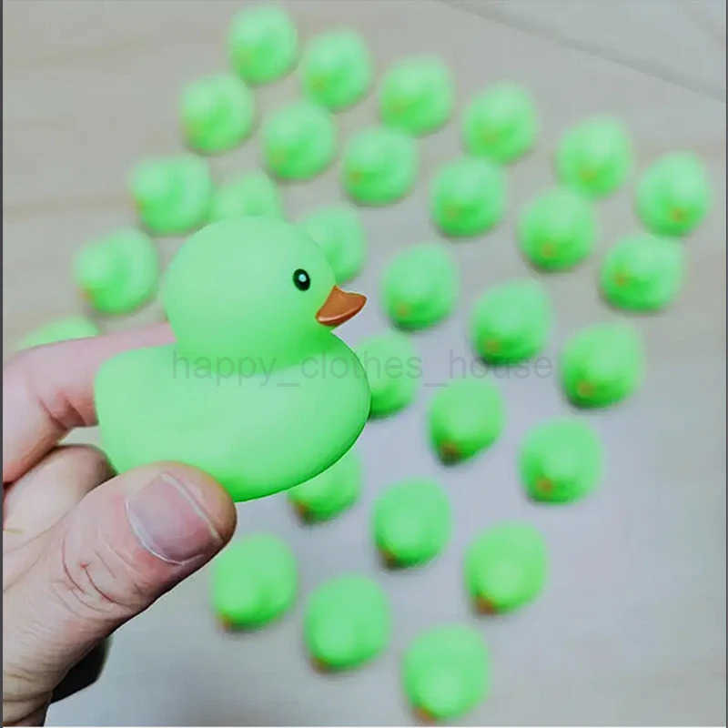 1-100 pcs Green Rubber Ducks Toys Squeaky Rubber Ducks Cute Float Duckies for Birthday Par Favors Class Prizes Car DecorXJ241207