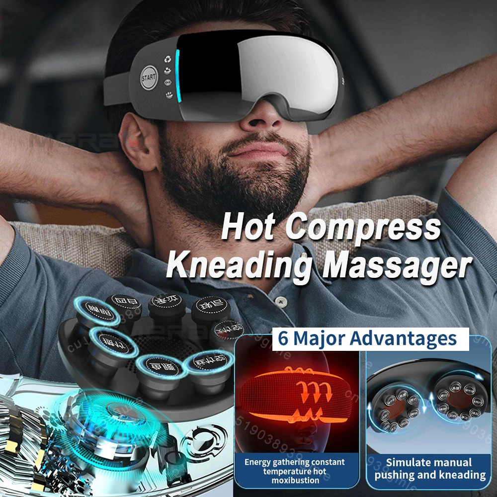 4D Electric Eye Massager Point Heating Eyes Massager Device Compress Eye Care Glasses Acupoint Massage Relieve Fatigue Relax 241206