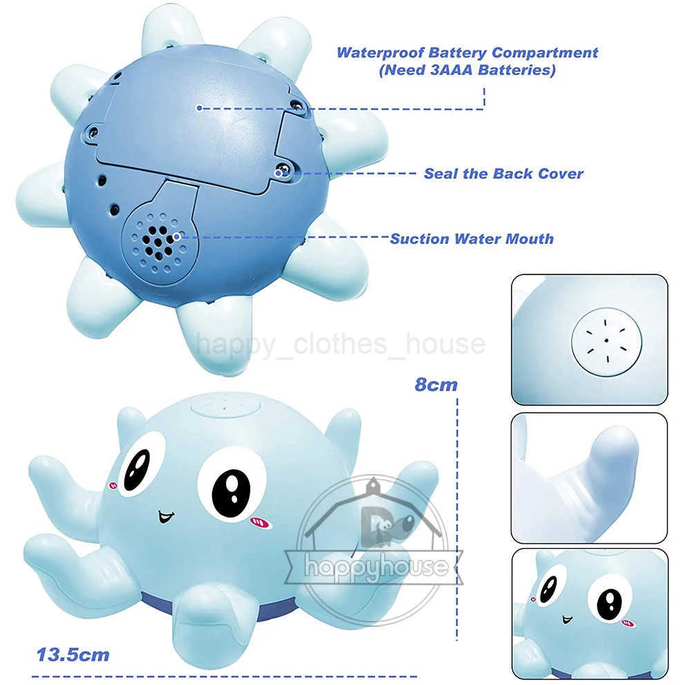 Baby Bath Toys Spray Water Shower Swim Pool Bathing Toys for Kids Electric Whale Bath Ball with Light Music LED Light Baby ToysXJ241207