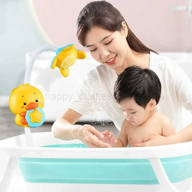 New Bathing Toy Baby Water Game Duck Model Faucet Shower Electric Sprinkler Swimming Bathroom Baby ToyXJ241207