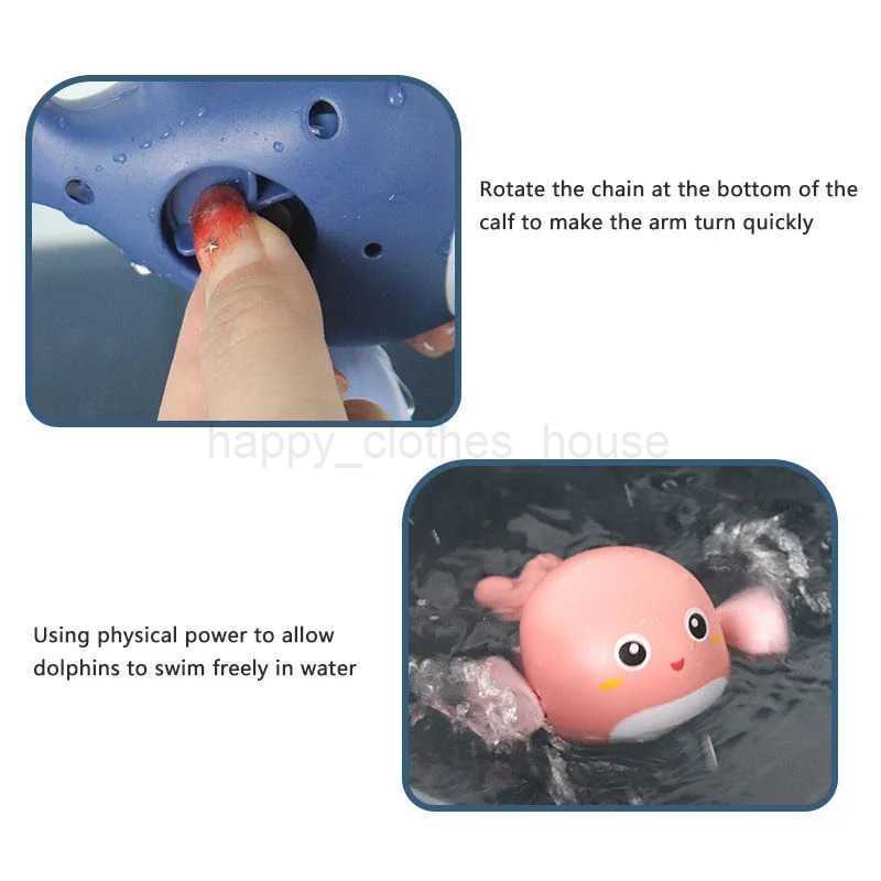 Baby Bathing Toy Children Dolphin Turtle Water Spray Sprinkler Bathroom Sprinkling Shower Toy Kids Swimming Water Clockwork ToysXJ241207