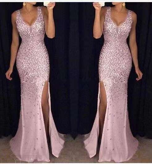 autumn winter European and American slit hot stamping long skirt evening dress 2024 temperament versatile new trendy clothing ins