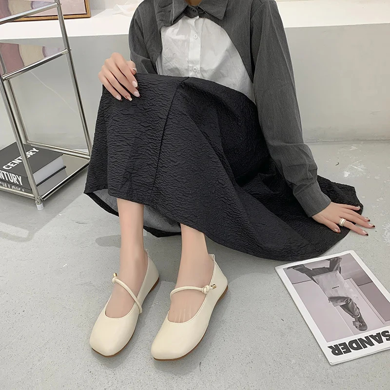 Womens casual flat bottomed boat shoes ballet dancer round toe autumn womens comfortable soft and shallow 241206