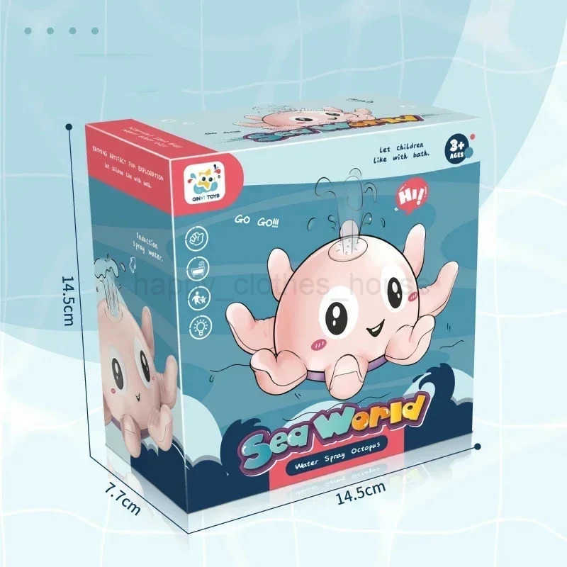 Baby Bath Toys Electric Octopus Automatic Sprinkler Bathtub Toy Swim Pool Bathing Toys with Music LED Light For Kids GiftXJ241207