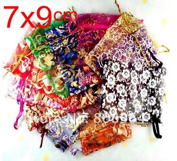 OMH Wholesale 10pcs 15color Mix Love Heart Rose Flowers Christmas Wedding Voile Organza Package Jewelry Packaging Gift BZ08-21 241206