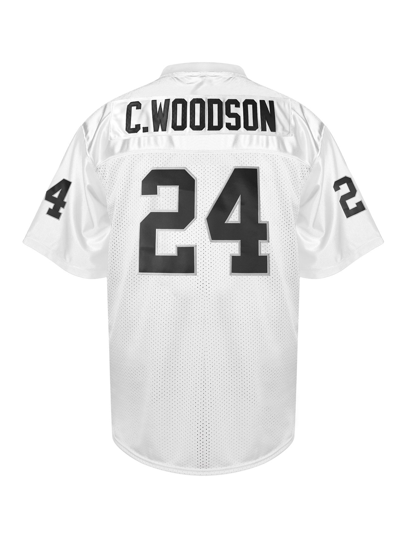 #24 C.WOODSON Comfy V-Neck Football Jersey Embroidered Polyester Jersey,