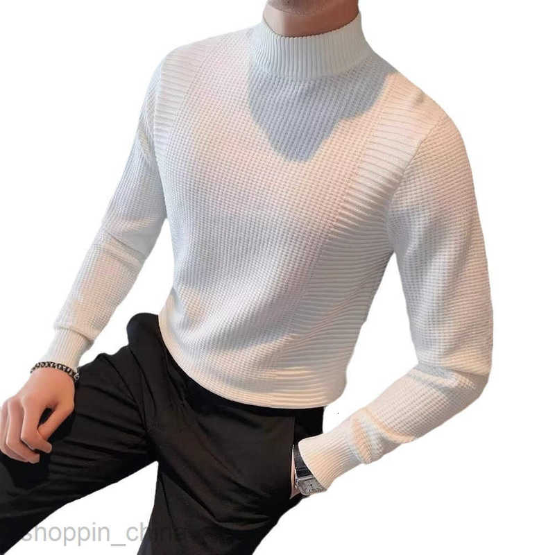 Men's Sweaters Half high neck sweater for men spring and autumn fashion mens clothing 2024 new item high-end autumn and winter mid neck knitted b