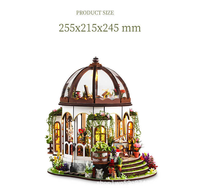 New Diy House Diy Cabin Hanging Garden Building Model Miniature Hand-assembled Creative Wooden Doll House For Christmas Y241207