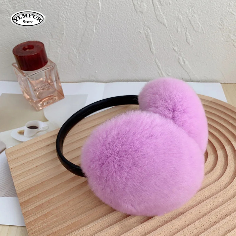 High quality womens earmuffs real rabbit fur pendant earmuffs warm winter earmuffs unisex earmuffs 241205
