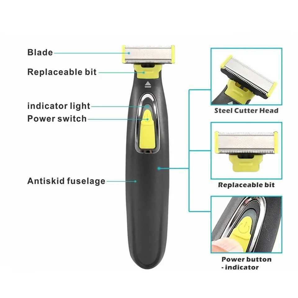 One Blade Hybrid Electric USB Rechargeable Waterproof Razor Shaver Body Hair Groomer For Men Razor ShaverXJ241207
